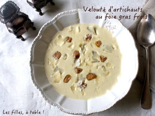 Velouté de fonds d’artichaut au foie gras de canard pour les fêtes
