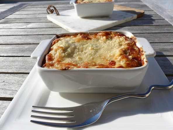 Gratin de ravioles du Dauphiné, sauce gorgonzola au mascarpone et noix