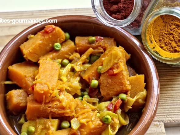 Poêlée de courge et autres petits légumes aux épices
