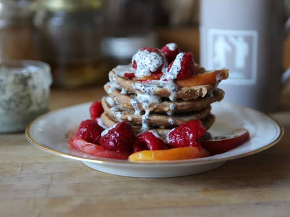 Pancakes sauce pavot-amandes