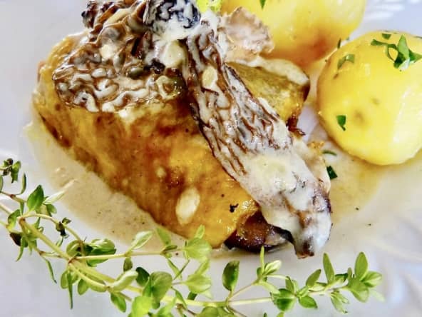 Pintades aux morilles à la crème