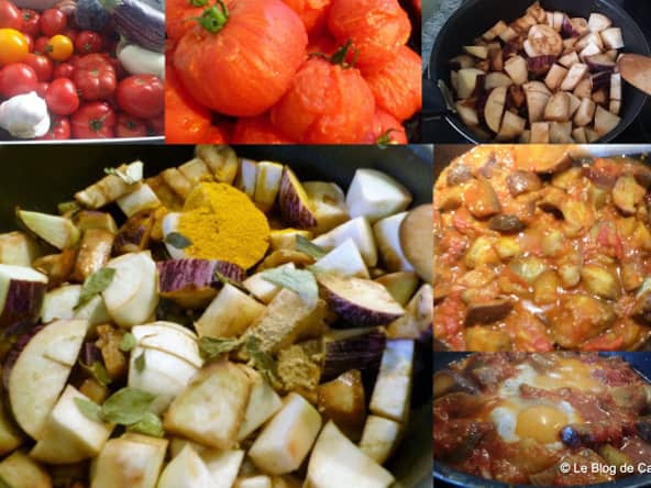 Poêlée d'aubergines au curry et à la tomate