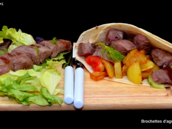 Brochettes d’agneau aux légumes