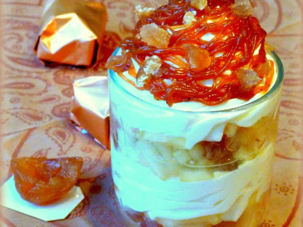 Fontainebleau de fêtes aux poires et marrons glacés