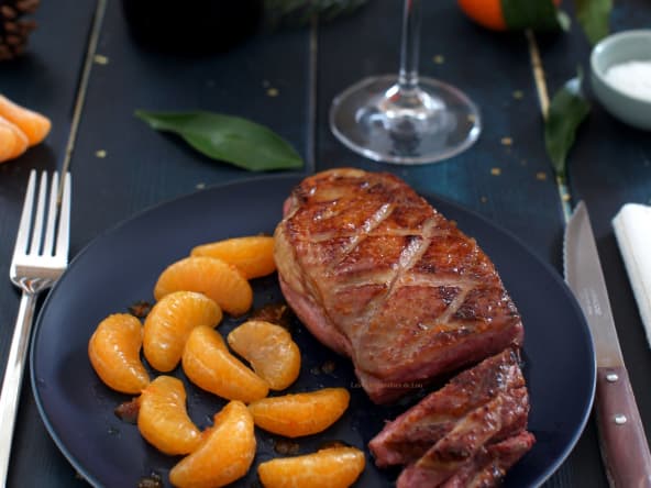 Magret de canard au miel et aux clémentines