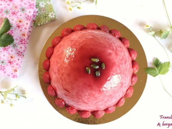 Dome fraise et pistache