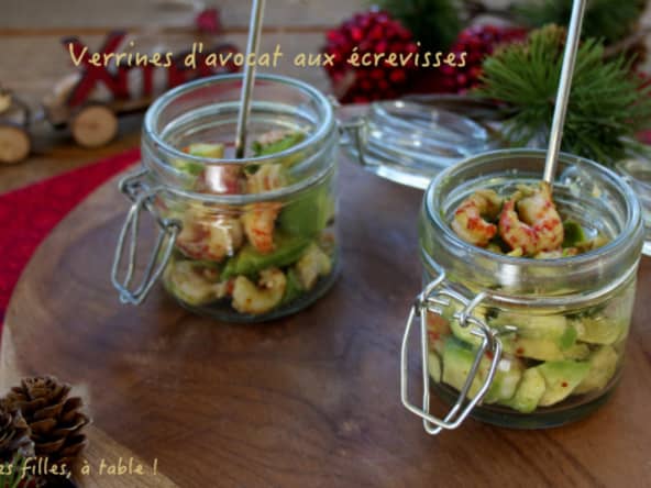 Verrines d’avocat aux écrevisses