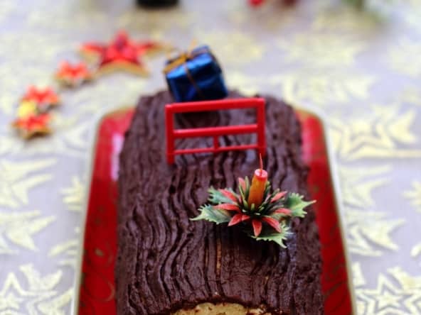 Bûche pâtissière à la vanille et chocolat