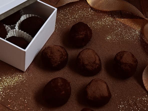 Truffes Chocolat, Purée de Châtaignes, Tonka et Fleur de Sel
