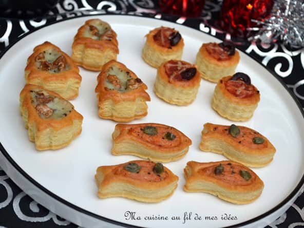 Feuilletés pizza, crabe ou roquefort