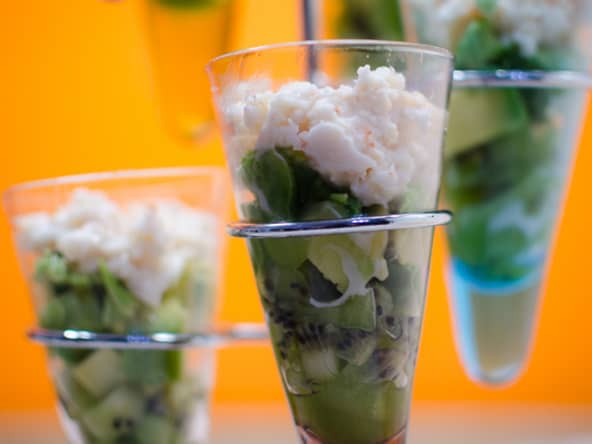 Verrine au crabe, à l'avocat et au kiwi