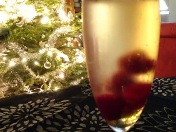 Champagne aux framboises pour les fêtes de Noël