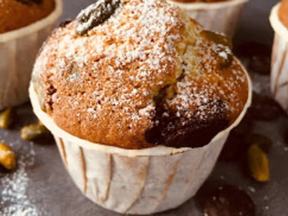 Muffins gourmands à la pistache et au chocolat