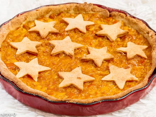 Tarte à l'orange (pâte sablée avec des jaunes d'oeufs cuits)