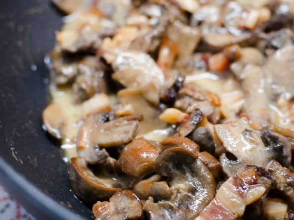 Rognons de boeuf aux champignons et lardons