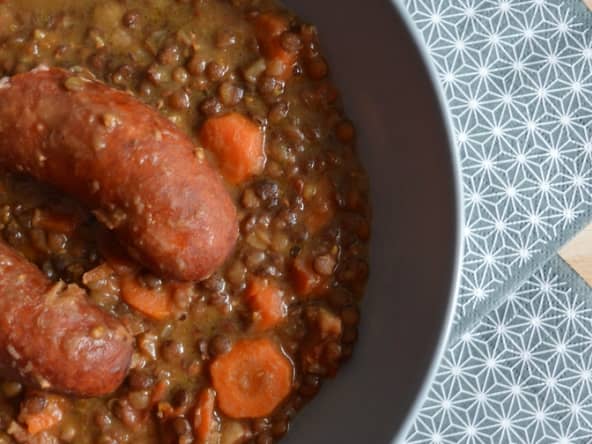 Lentilles au Curry et aux Saucisses de Montbéliard