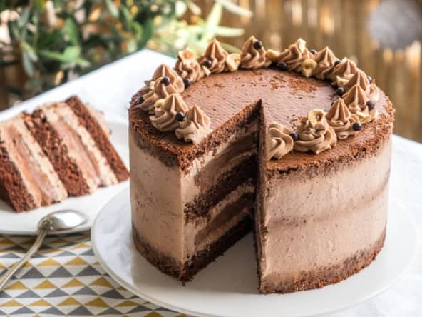 Layer cake 100% chocolat