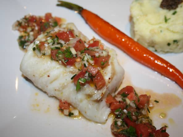 Dos de cabillaud sauce vierge