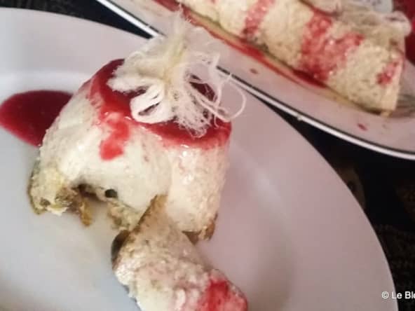 Flan aux pommes et au thé matcha