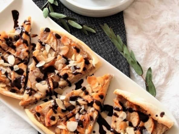 Tarte crème d'amandes, poires sans gluten, sans lait, sans oeufs