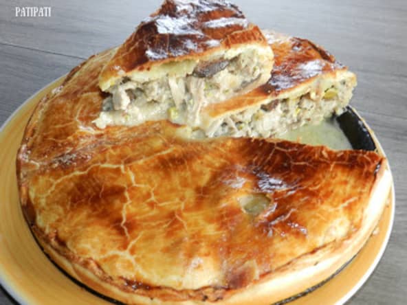 On ne gaspille pas à la maison, quiche avec le reste de la pintade fourrée