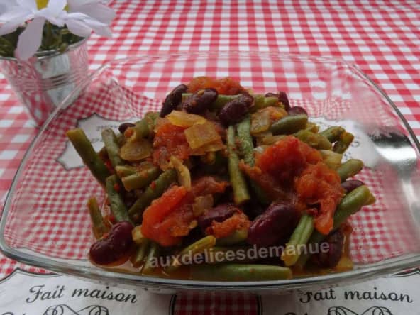 Chili light de haricots verts et rouges aux tomates 