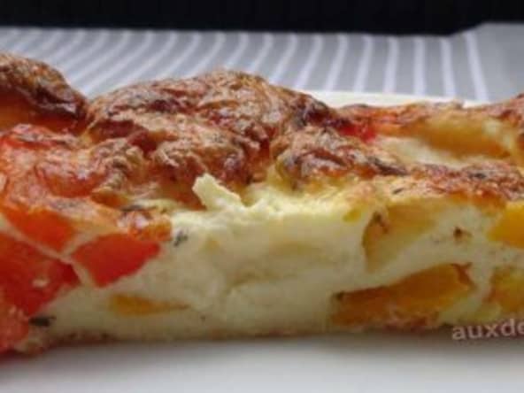 Flan aux 3 poivrons et mozzarella