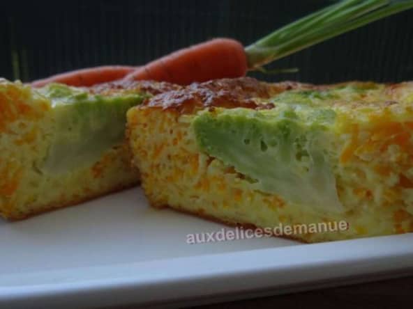 Flan chou romanesco et carottes à l'emmental