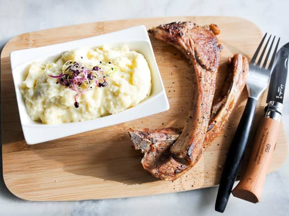 Côte d'agneau et sa purée maison