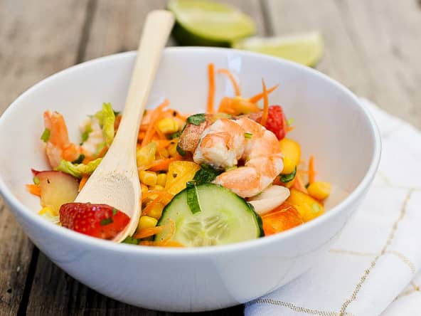Salade thaï maïs et crevettes 