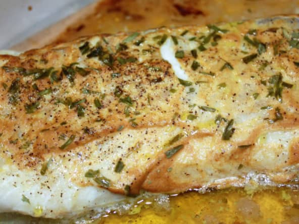 Dos de cabillaud au four à la moutarde et estragon