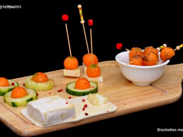 Billes de Melon au Chèvre et au Miel.