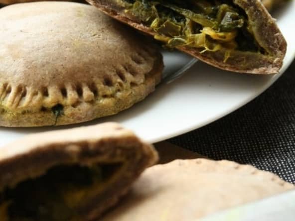Chaussons épinards et poireaux sans gluten, sans lait, sans oeufs
