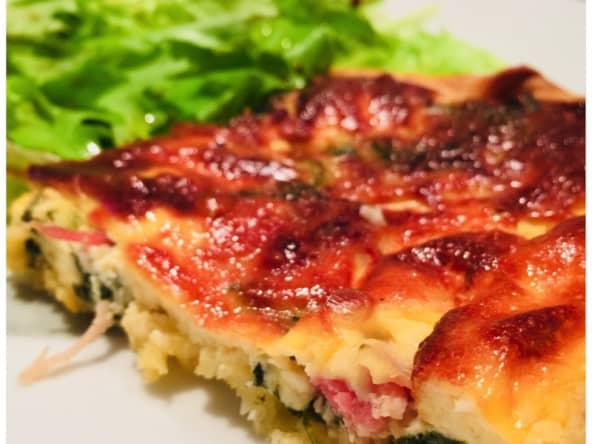 Quiche aux épinards et lard