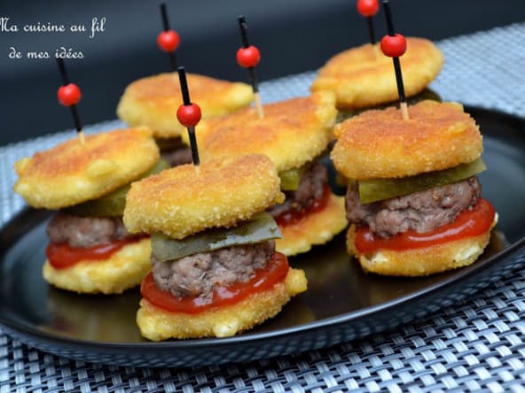 Minis burgers de Babybel panés
