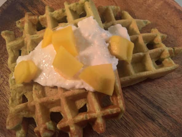 Gaufres au thé matcha