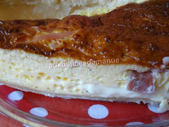 Quiche bacon, vache qui rit et parmesan