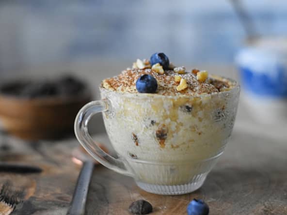 Mug cake facile au micro-ondes banane chocolat