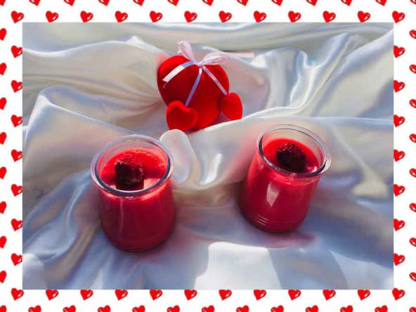 Crème dessert à la framboise pour la Saint Valentin