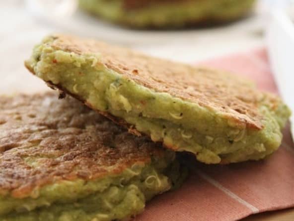 Galettes pois cassés, quinoa, brocoli