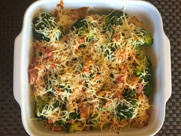 Gratin de brocolis aux lardons
