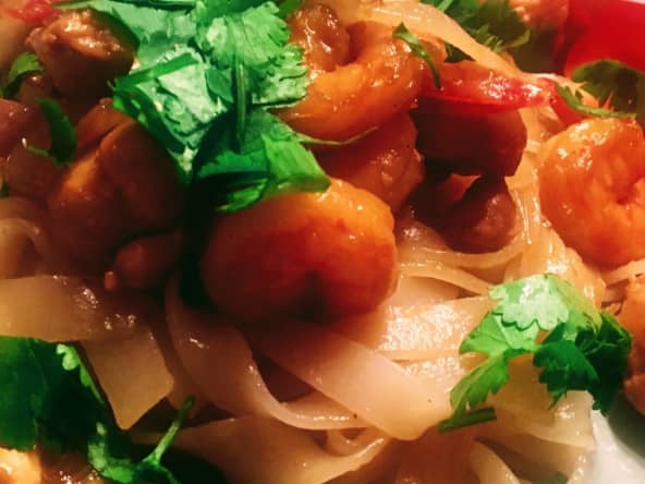 Pad Thai aux crevettes et au poulet