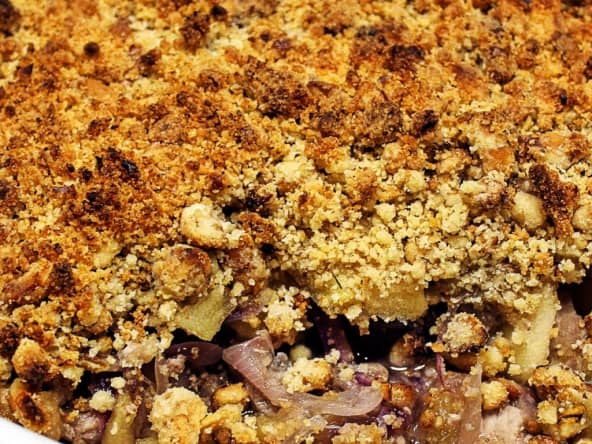Crumble de porc aux pommes