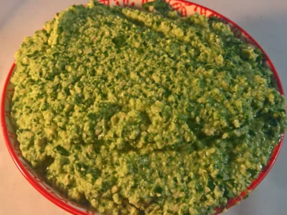 Houmous aux noix de cajou et épinards