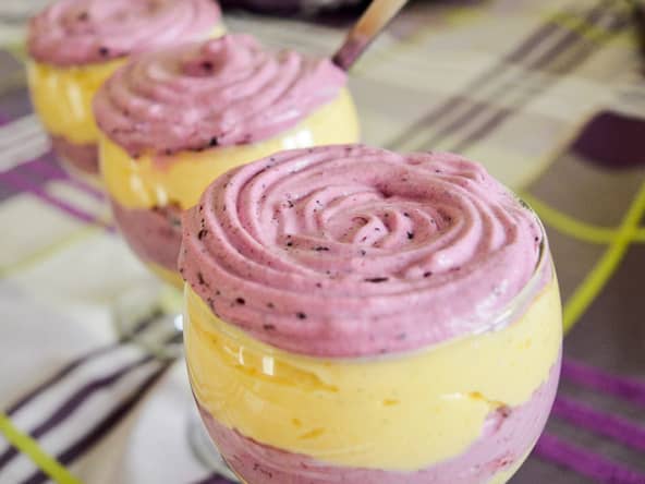 Délicieuses verrines vanille et myrtille