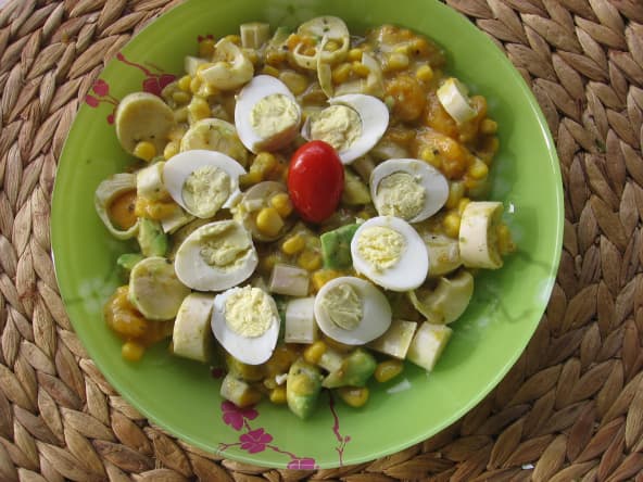 Salade exotique aux cœurs de palmier et mangue