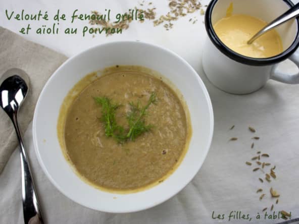 Velouté de fenouil grillé et aïoli au poivron