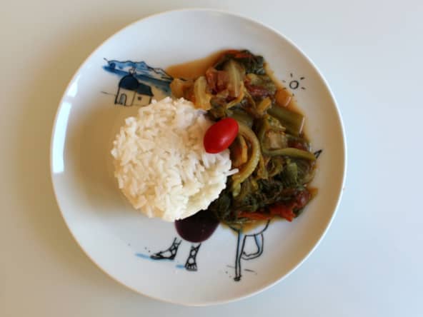 Wok piquant de salade cuite