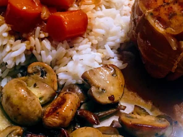 Paupiettes de veau aux carottes et sa poêlée de champignons