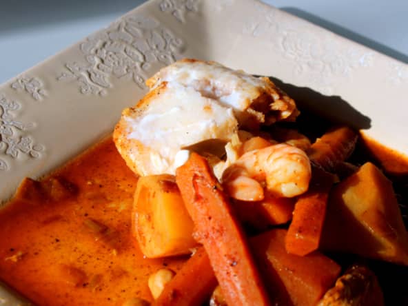 Tajine de cabillaud aux légumes d’hiver